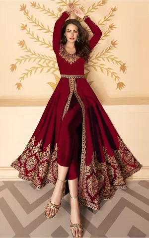 Home embroidered georgette front